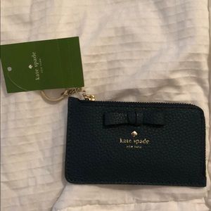 NWT Kate Spade forest green coin purse card holder